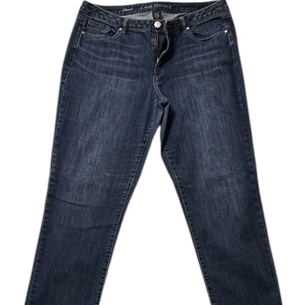 Lane Bryant Mid-Rise Straight Dark Wash Jeans